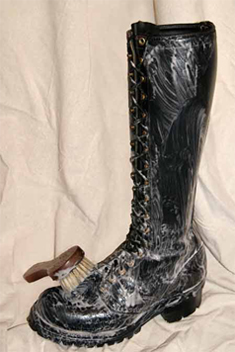 Clean Boots with Saddle Soap