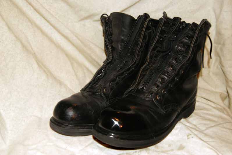 Cleaning boot with saddle soap